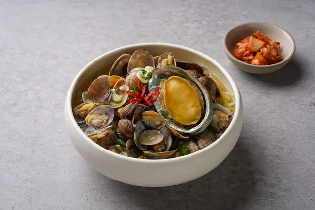바지락 전복라면